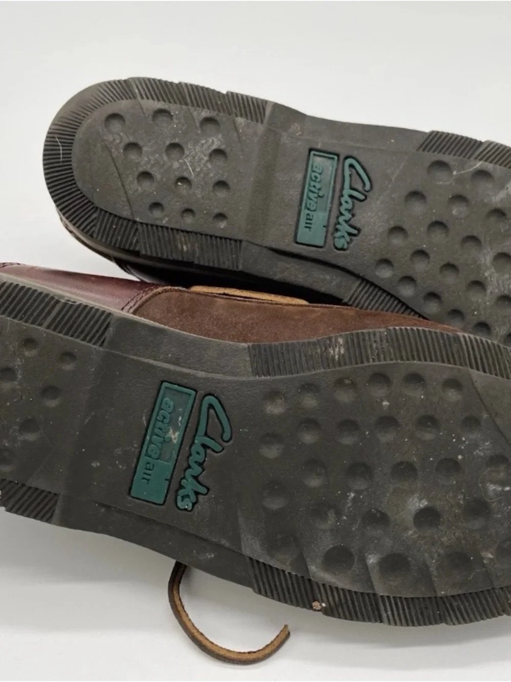 CLARKS Men's Shoes Size 10 M Active Air Brown Leather Boat Lace-Up Dock Shoes